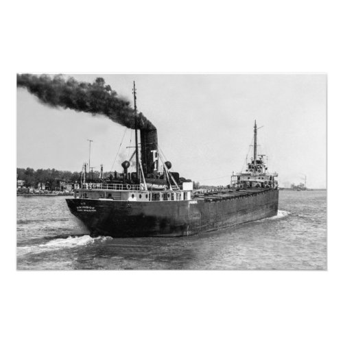 Great Lakes steamer Prindoc stern Photo Print