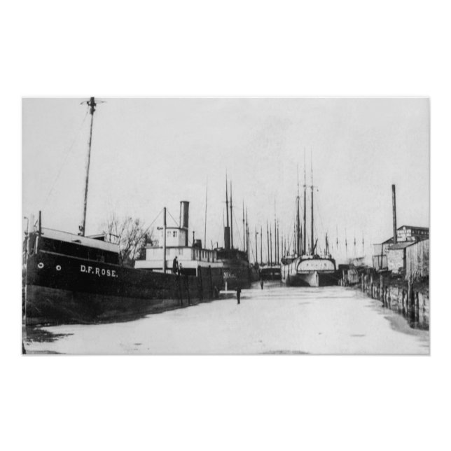 Great Lakes steamers D.F. Rose and Tempest Photo Print (Front)