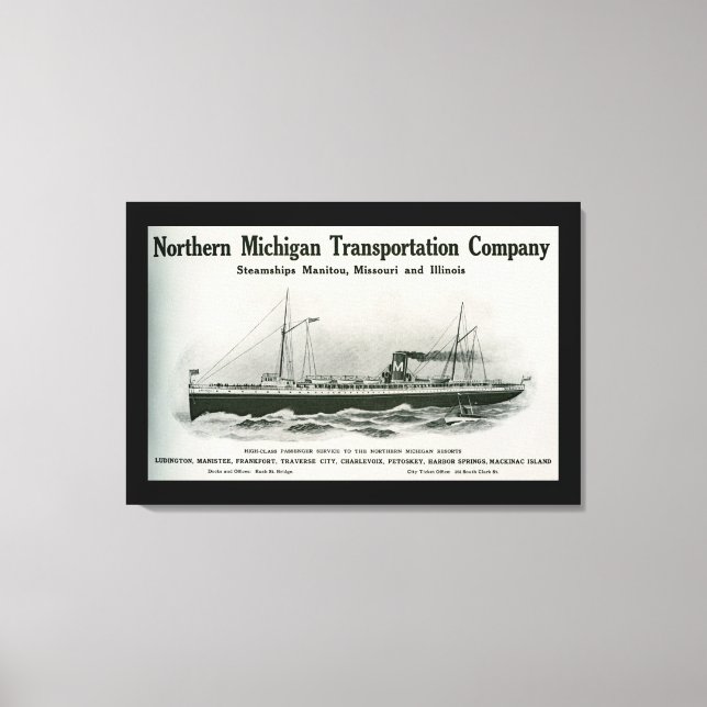 Great Lakes Steamship Co. Ludington Michigan Canvas Print (Front)