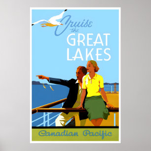 Great Lakes Travel Poster Cruise Ship Wall Art