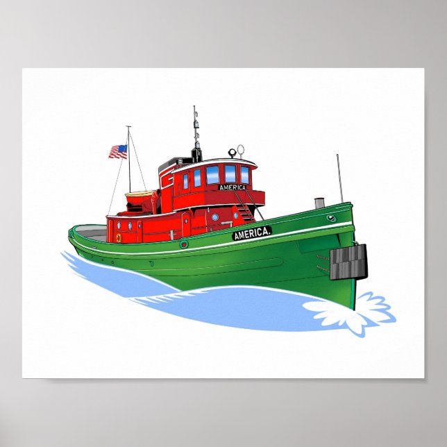 Great Lakes tug America diesel conversion Poster (Front)