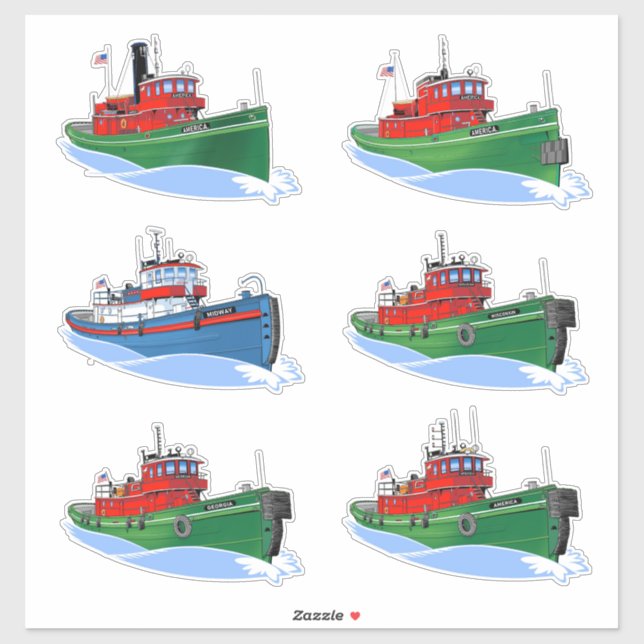 Great Lakes tug America history Sticker (Sheet)