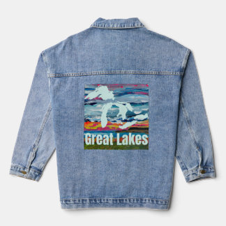 Great Lakes Wearable Art Sunrise over Georgian Bay Denim Jacket