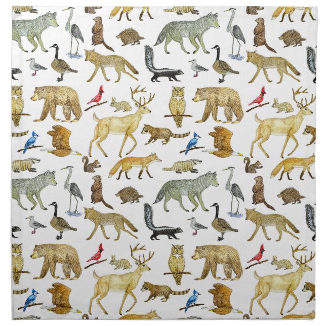 Great Lakes Wildlife Cloth Napkins (Front)