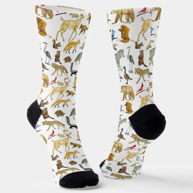 Great Lakes Wildlife Crew Socks (Angled)