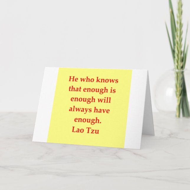 great Lao Tzu Quote Card (Front)