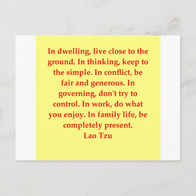 great Lao Tzu Quote Postcard (Front)