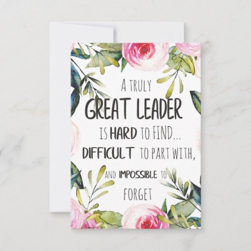 Great leader Gift great leader freedom goals power Thank You Card