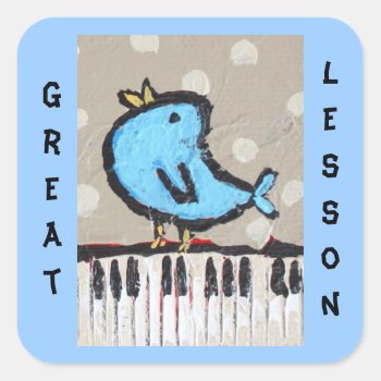 Great Lesson Piano Student Sticker by ronaldyork at Zazzle