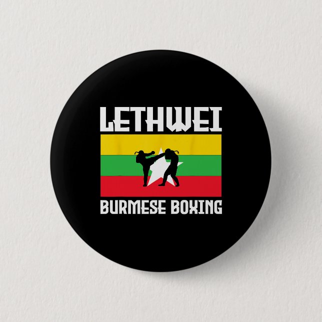 Great Lethwei Burmese Boxing Outfit Kick Mma Kickb Button (Front)