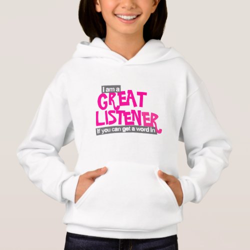 Great listener girls bright pink kids t_shirt hoodie