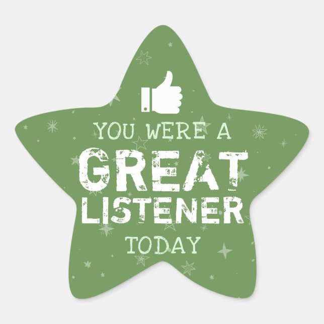 Great Listener | Teachers Star Sticker (Front)