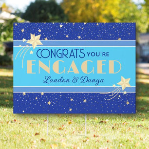 Great Look! Starry Custom Engagement yard Sign