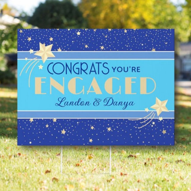 Great Look! Starry Custom Engagement yard Sign (Creator Uploaded)