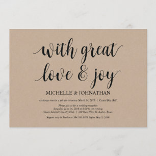 great love and joy, Wedding Elopement Invites