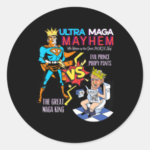 Great MAGA King Donald Trump Biden USA UltrA MAGA Classic Round Sticker
