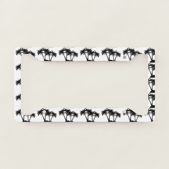 Great Magnificent Perfect Modern Black Palm License Plate Frame (Front)