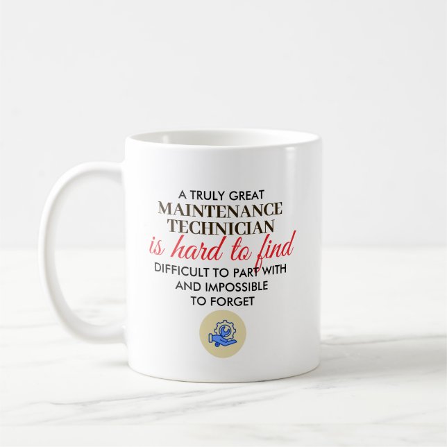 Great Maintenance Technicia Personalized Name Gift Coffee Mug (Left)