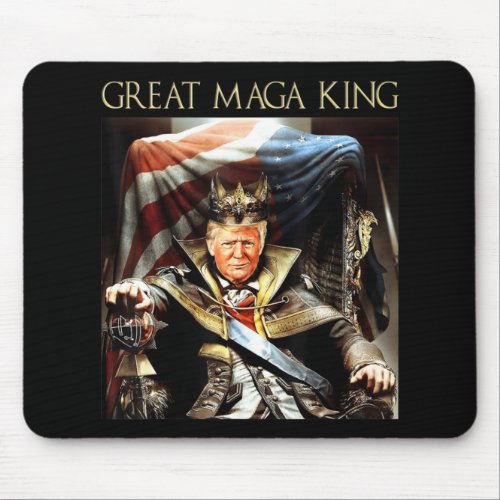 Great Mega King USA Flag Proud Ultra Maga Trump   Mouse Pad