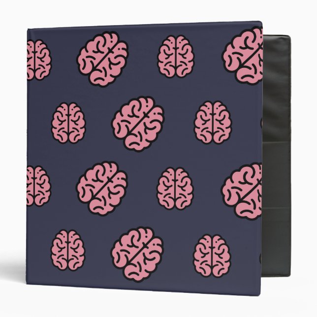 Great Minds Brain Pattern 3 Ring Binder (Front/Inside)