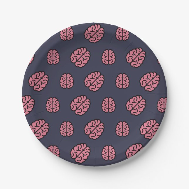 Great Minds Brain Pattern Paper Plates (Front)