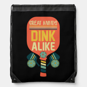 Great Minds Dink Alike Funny Pickleball Drawstring Bag