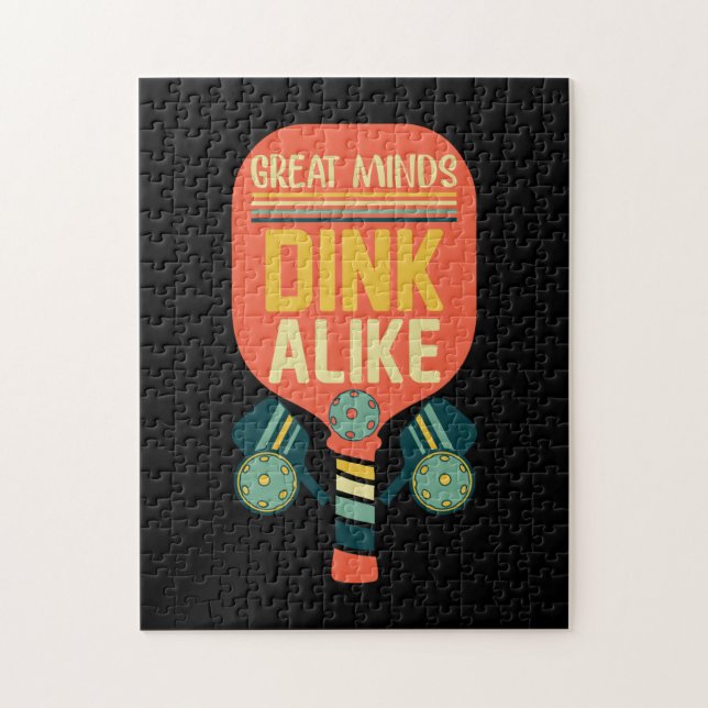 Great Minds Dink Alike Funny Pickleball Jigsaw Puzzle (Vertical)