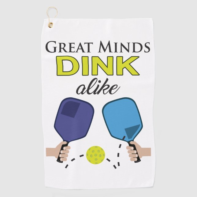 Great Minds Dink Alike Pickleball Microfiber Towel (Front)