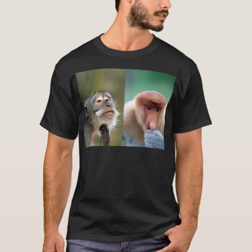 Great minds think alike macaque proboscis monkeys T_Shirt