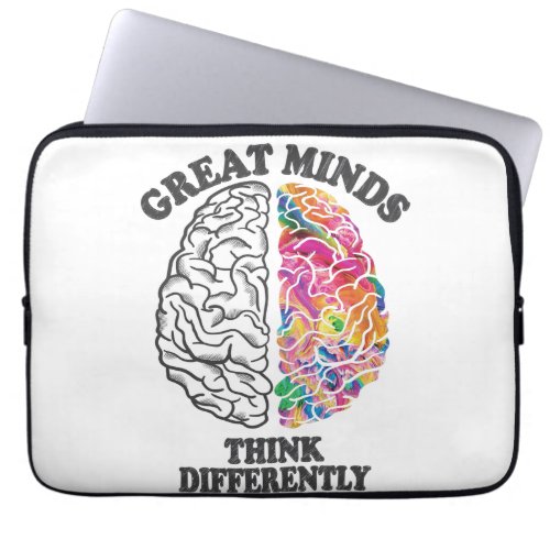 Great Minds Think Differently Brain Laptop Sleeve