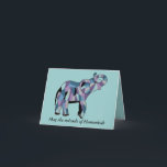 Great Miracle Of Hannukah Cards<br><div class="desc">Graphic illustration of an elephant with colorful patterned design with a message for Hannukah.  Artwork by Magins Creations.</div>