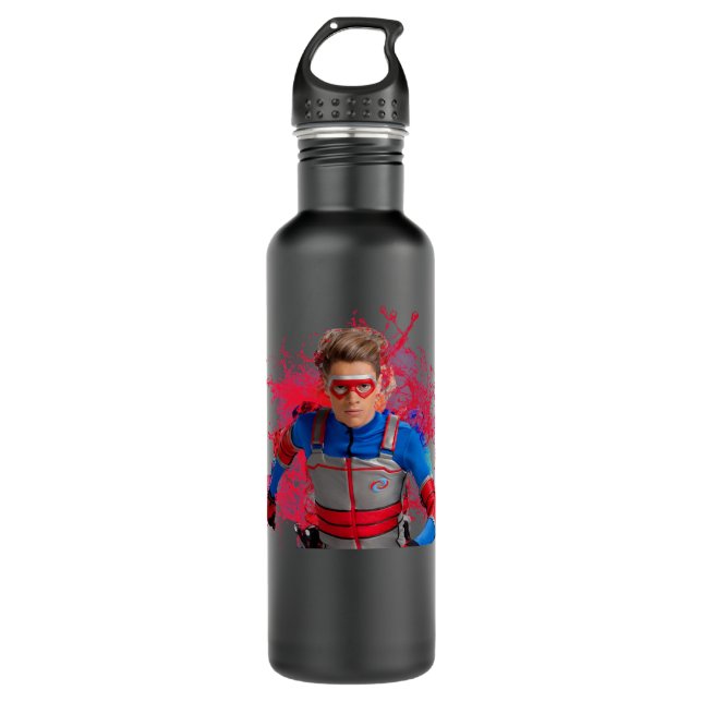 Great Model Kid Danger Water Splashes Digital File Stainless Steel Water Bottle (Front)