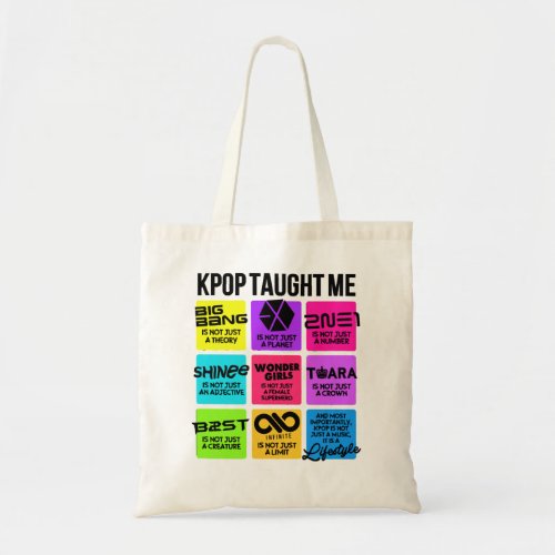 Great Model Kpop Taught Me Awesome For Movie Fan Tote Bag