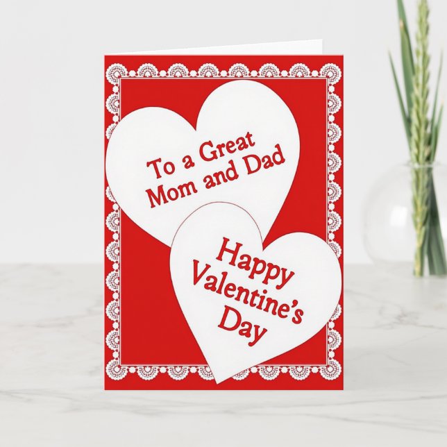 Great Mom Dad Valentines Day Card (Front)