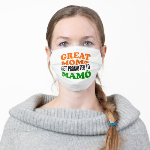 Great Moms Promoted To Mamo Irish Grandma Adult Cloth Face Mask