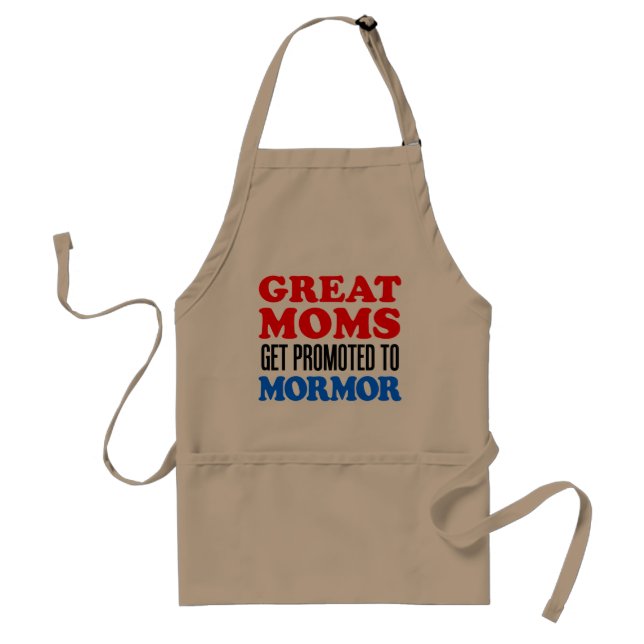 Great Moms Promoted To Mormor Adult Apron (Front)