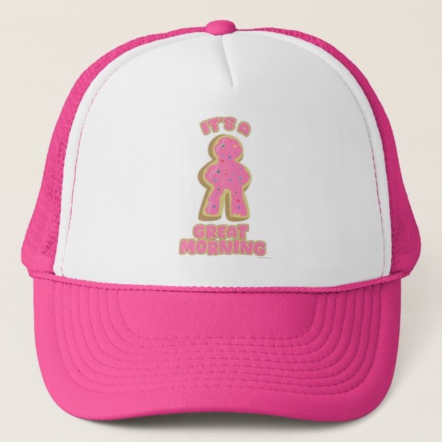 Great Morning Donut Meeple Board Game Art Trucker Hat (Front)