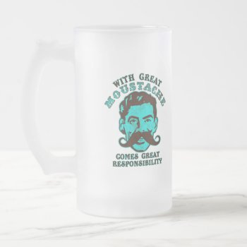Great Moustache Frosted Glass Beer Mug by jamierushad at Zazzle