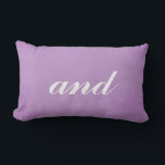 Great Mr. and Mrs. Wedding Theme Lumbar Pillow<br><div class="desc">A great wedding gift,  this pillow will make a lovely gift for a newlywed couple.  Featuring a purple parchment background and white cursive font displaying "and".  Check out the matching pillows in the collection.  Place your order today!</div>