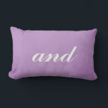 Great Mr. and Mrs. Wedding Theme Lumbar Pillow<br><div class="desc">A great wedding gift,  this pillow will make a lovely gift for a newlywed couple.  Featuring a purple parchment background and white cursive font displaying "and".  Check out the matching pillows in the collection.  Place your order today!</div>