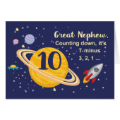 Great Nephew 10th Birthday Planets in Outer Space (Front Horizontal)