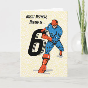Great Nephew 6th Birthday Superhero Card