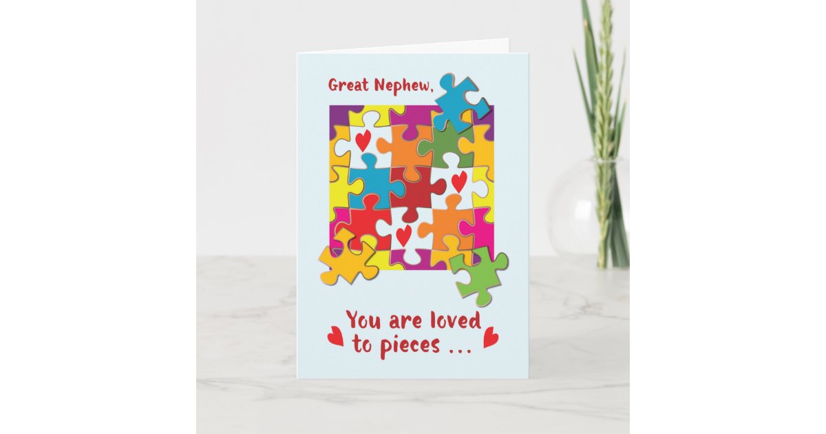 Great Nephew Birthday Puzzle Love to Pieces Card Zazzle