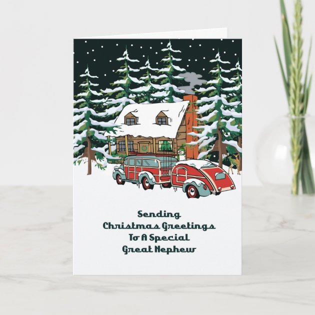 Second Ave Biglietto Auguri Natale Invernale Per Nipote (Great Nephew), Con Busta, Carta Di Lino 350g/m², 210x148 Mm - 3