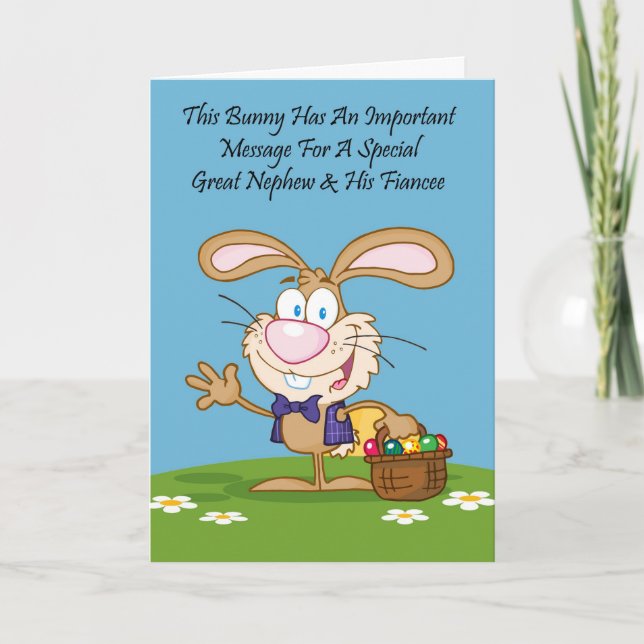 Great Nephew & Fiancee Humor Easter Card (Front)