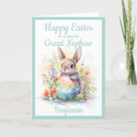 Great Nephew Happy Easter Bunny Egg Blue 