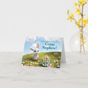 Great Nephew Happy Easter Cute Easter Bunny Card