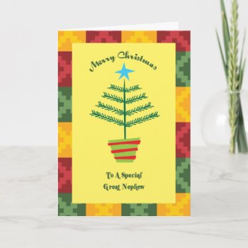 Great Nephew Primsy Christmas Holiday Card by freespiritdesigns at Zazzle