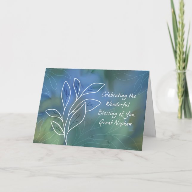 Great Nephew Religious Birthday Blessings Card (Front)