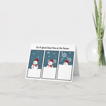 Great Niece And Partner Blizzard Christmas Card by freespiritdesigns at Zazzle